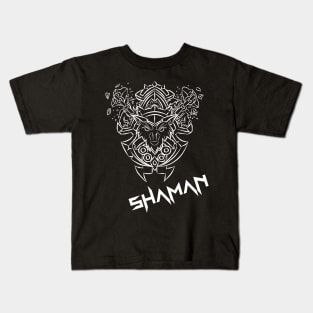 Shaman Crest (White) Kids T-Shirt